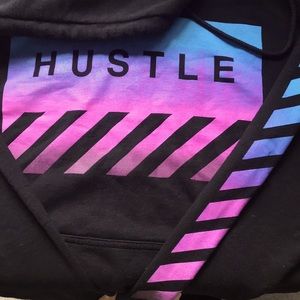 Male Large All Black Hustle Hoodie